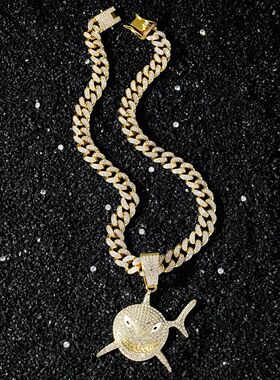 Hip hop shark pendant necklace, men's ndy and personalized s