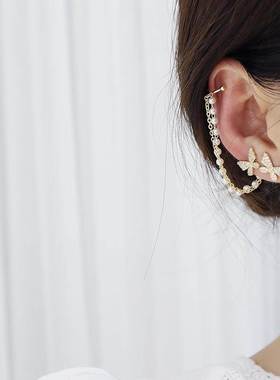 Delysia King Butterfly earbone clip earrings chain tassel p