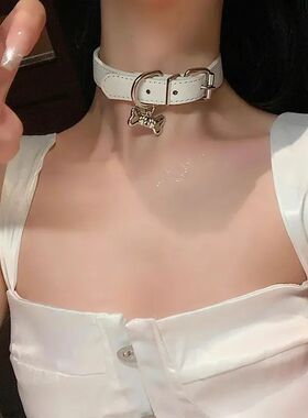 Black Whie Pink Punk Harajuku Individualiy Simple Dog bone H