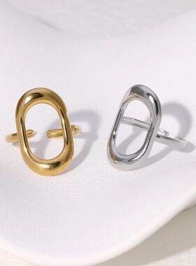 Sainless Seel Rings for Women Hollow Ou Gold Color Temperame