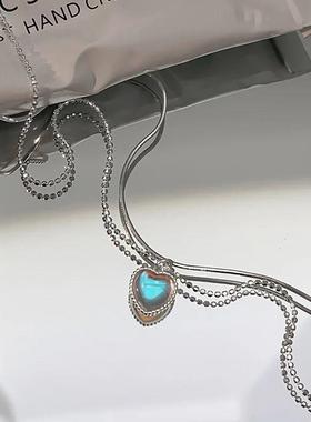 Kpop Heart Necklace French Lucky Bean Love Clavicle Chain Ko