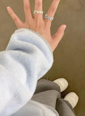 New Fashion Colorful Enamel Pink Sar Rings for Women Girls C