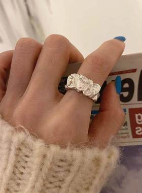 New Silver Color Ring for Women Fashion Creative Irregular M