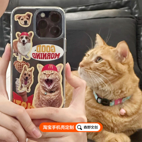 铲屎官宠物猫咪可爱情侣抠图适用苹果iPhone17/16promax猫狗mate70pro硅胶手机壳图片定制生日礼物定做小米15 - 图1