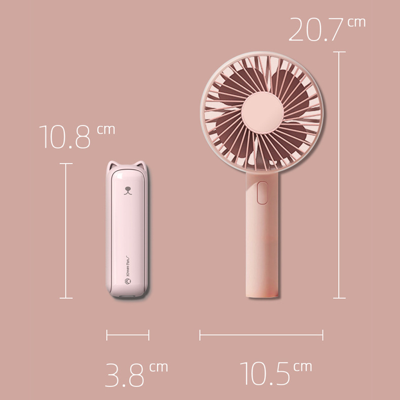 迷你手持小猫风扇学生便携式小风扇家用可折叠usb充电桌上电风扇 - 图2