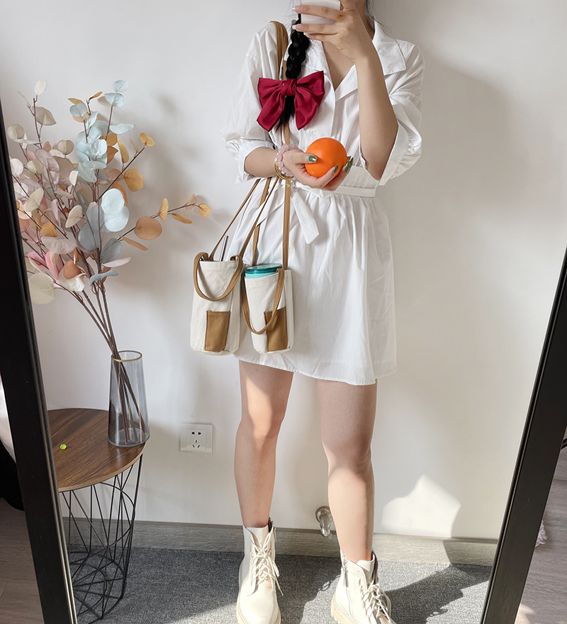 范兜兜/保温杯套袋 可斜挎水杯手提保护套帆布个性撞色水壶保温袋,淘宝优惠券,粉丝福利购,淘宝优惠卷