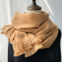 French DRCO superior cashmere scarf woman winter thickened warm lengthening thickened with pure colour retro shawl collar