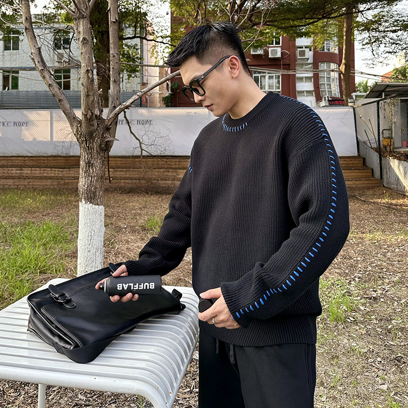 二十二号穿搭【韩版手工穿线】重磅加厚男士毛衣冬季针织衫毛线衣,淘宝优惠券,粉丝福利购,淘宝优惠卷
