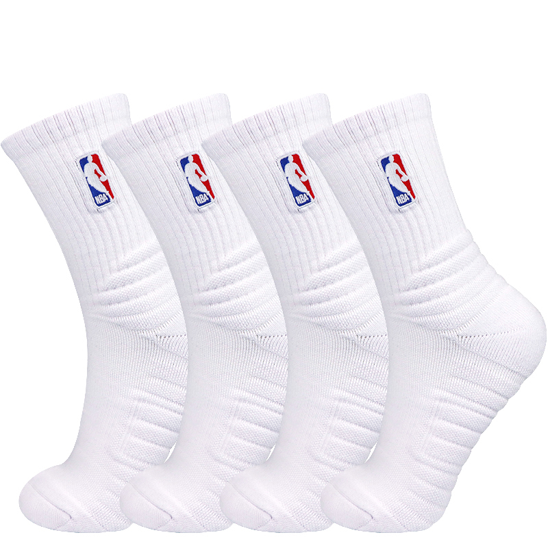 NBA篮球袜男生高筒美式精英袜球员版白色长筒毛巾底加厚运动袜子 - 图3