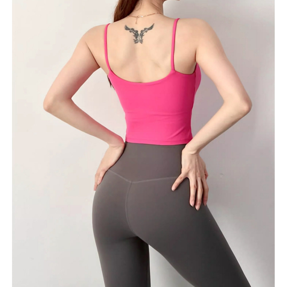 细肩带运动内衣固定胸垫瑜伽文胸外穿U型健身小背心纯色百搭抹胸,淘宝优惠券,粉丝福利购,淘宝优惠卷