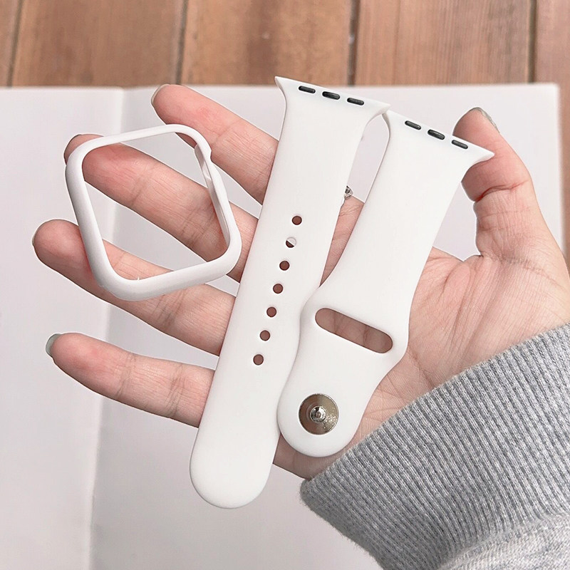 纯色白色硅胶se适用iwatch表带s9新款保护壳苹果applewatch手表s8,淘宝优惠券,粉丝福利购,淘宝优惠卷