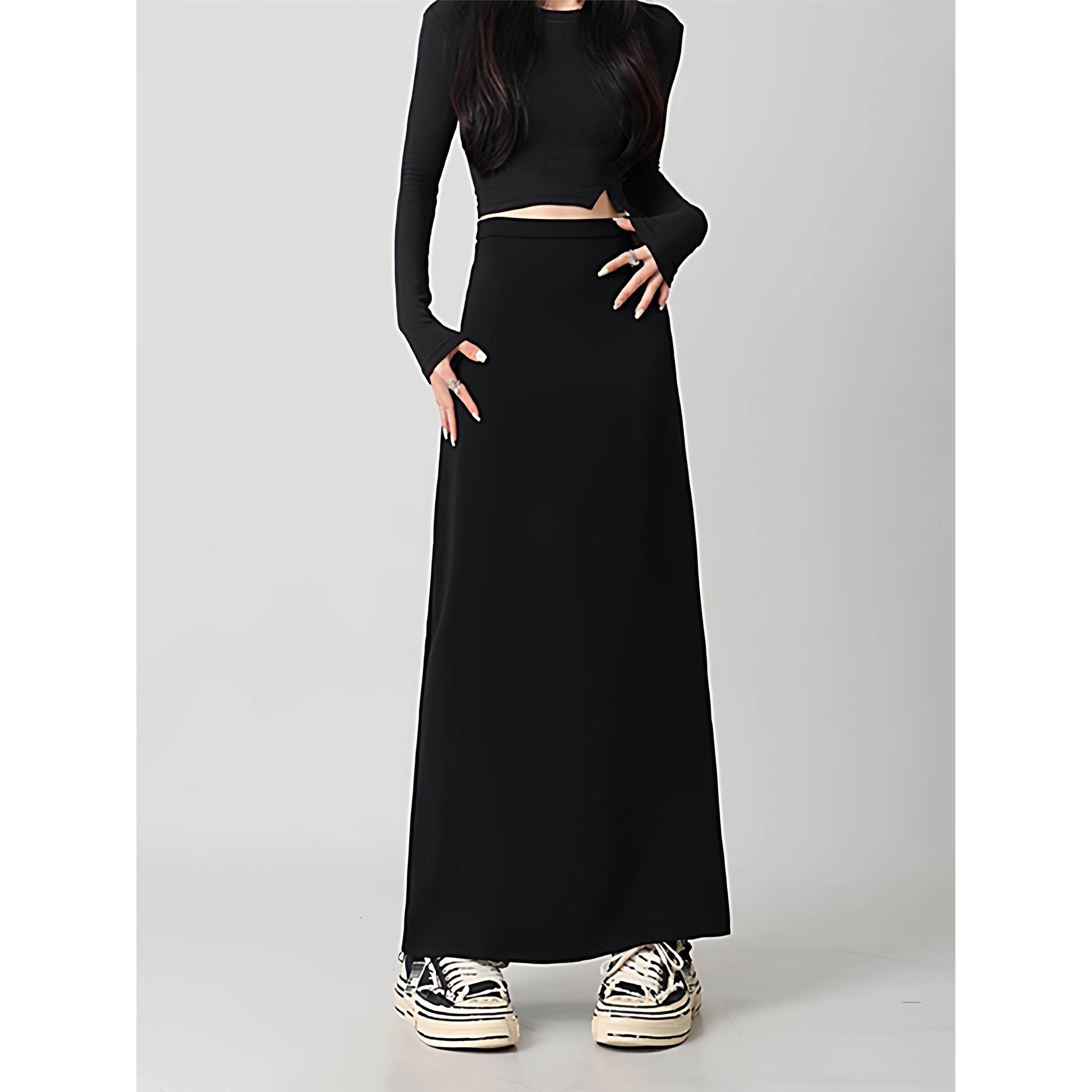 巨好看的大码黑色毛呢款半身裙女胖妹妹高腰mm显瘦后开叉直筒长裙,淘宝优惠券,粉丝福利购,淘宝优惠卷