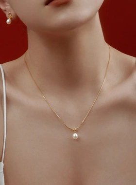 新款S925爆款纯银淡水珍珠项链女
