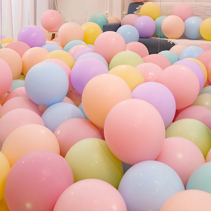 批马卡龙彩色乳胶气球10寸加厚生日婚礼聚会布置用品儿童无毒粉色