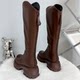 Genuine leather long boots 2025 high tube knight boots waterproof