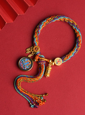 灵隐2026本命年藏式轮回手绳唐卡八大守护神手绳扎基拉姆手链礼物