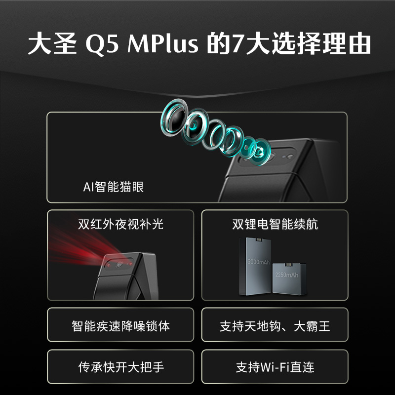 德施曼智能门锁密码锁指纹锁全自动可视猫眼智能锁Q5MPlus - 图0