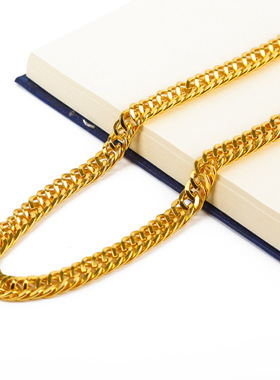 网红嘻哈大金链子土豪男超粗金项链假黄金塑料仿真直播道具社会人