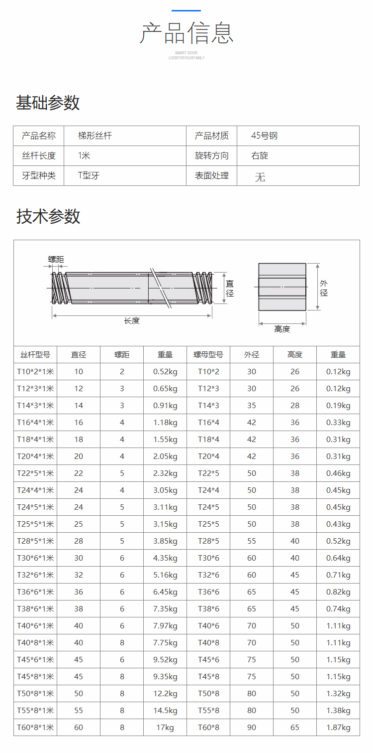 定做 梯形螺母 T40*7*1000 一米 2米 现货 螺杆 顶峰丝杆厂家直销