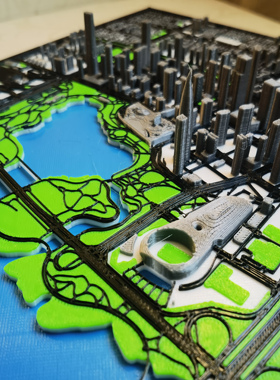 深圳人才广场微缩城市模型3d打印摆件装饰礼品礼物客厅办公桌面