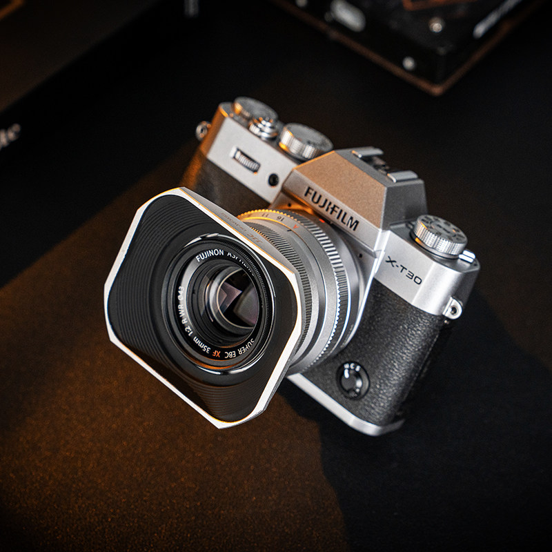 JJC 适用富士XF35mm F2遮光罩XF23mm F2 RWR镜头XC35mm F2镜头富士方形遮光罩XT30III XS20 XM5 XT5 XT50配件 - 图0