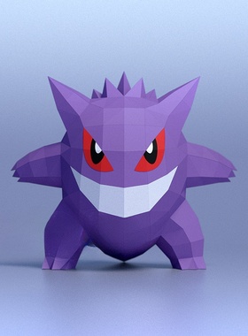 35厘米高耿鬼手工纸模摆件