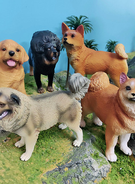 跨境静态手办摆件狗狗模型 宠物柴犬拉布拉多猎犬牧羊犬家居摆件