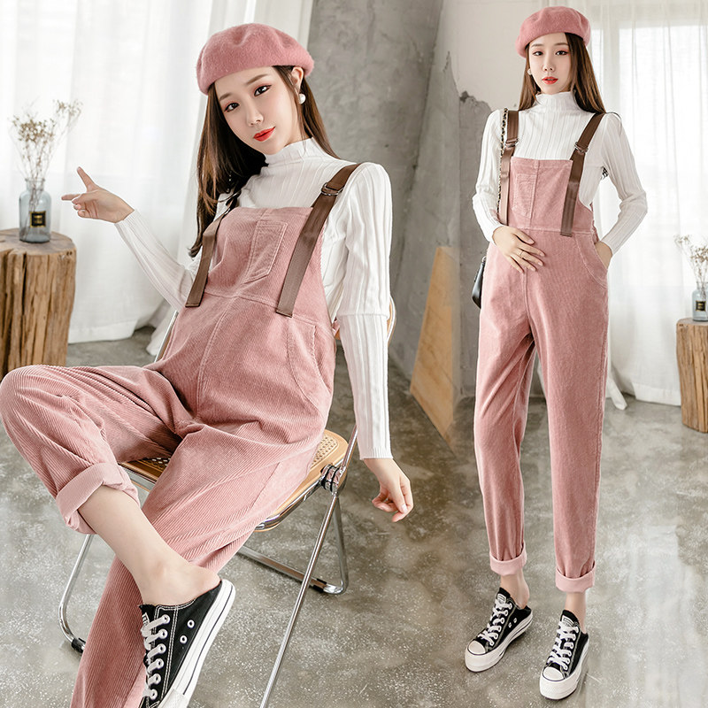 外穿孕妇背带裤套装时尚孕妇裤子 婴格恩母婴孕妇打底裤