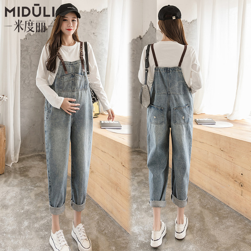 孕妇背带裤春夏外穿潮妈夏孕妇裤子 婴格恩母婴孕妇打底裤