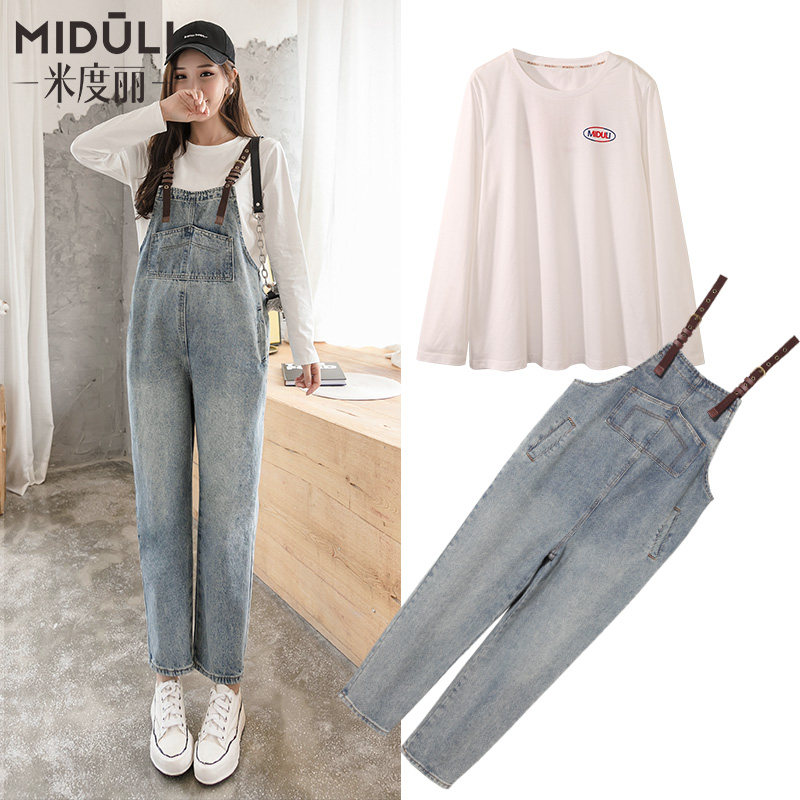 孕妇背带裤外穿秋季孕妇装孕妇裤子 婴格恩母婴孕妇打底裤