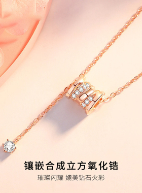 S999小蛮腰纯银项链女轻奢小众锁骨链高级感情人节礼物送女友闺蜜