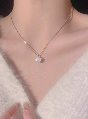 一贝子S999纯银锁链项链女轻奢小众设计送女友闺蜜情人节生日礼物