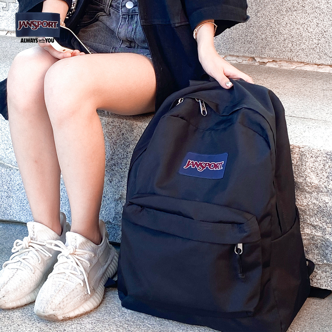 开学礼物JanSport雾霾蓝多巴胺双肩包女旅游轻便学生书包电脑背包