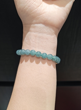 7.5m高品质蓝水翡翠配南红配s925银配颜色水头较好无优化