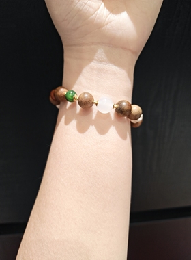 10m加里曼丹沉香配血柏木爱心蓝水玉髓南红手串手链