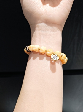 9m驼某骨配玛瑙配菱镁矿吉字配扎基牌牌手串手链