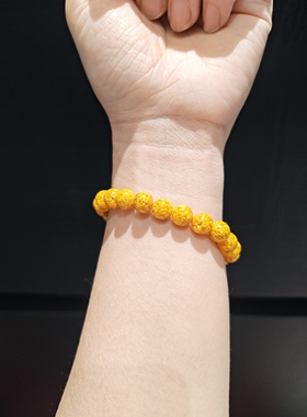 8m雄黄晶体砂素圈单圈手串手链