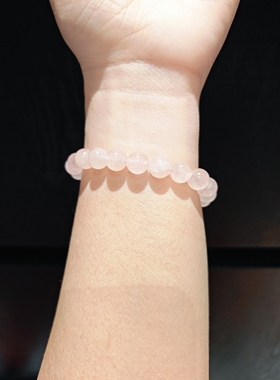 特价两串8m粉水晶配11m草莓晶灰月光手串手链实物很粉拍不出