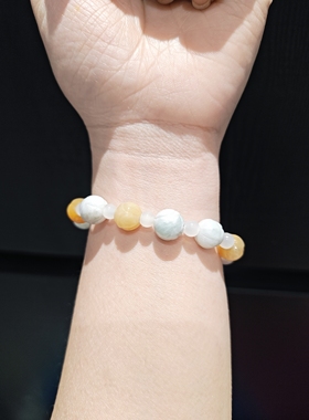 10m翡翠配玉髓手串手链多样性发货