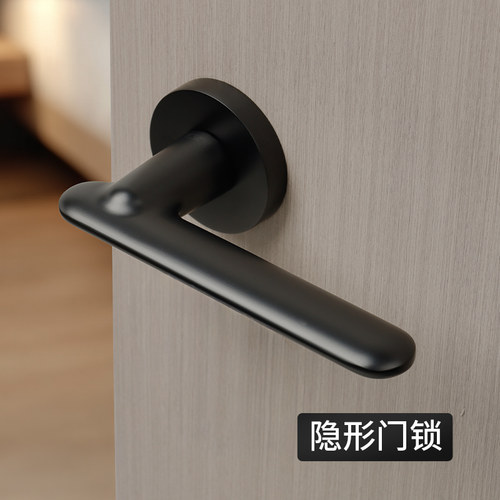 汇泰龙隐形门锁室内卧室单面锁极简静音单边门把手背景墙隐形锁 - 图2
