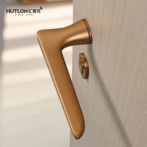 汇泰龙 法式轻奢玫瑰金卧室房门锁家用室内门把手静音分体锁磁吸 - 图2