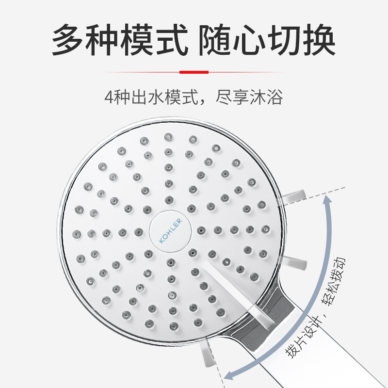 科勒齐悦花洒龙头挂墙式卫生间小户型花洒单把双控明装喷淋16159T-图3