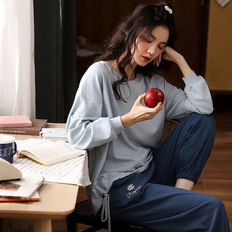 秋款纯棉长袖套装网红爆款情侣睡衣 派邦奴睡衣/家居服套装