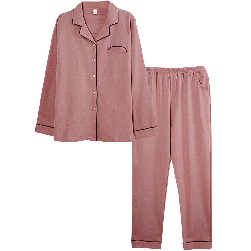 秋纯棉长袖居家新款休闲纯色睡衣 派邦奴睡衣/家居服套装