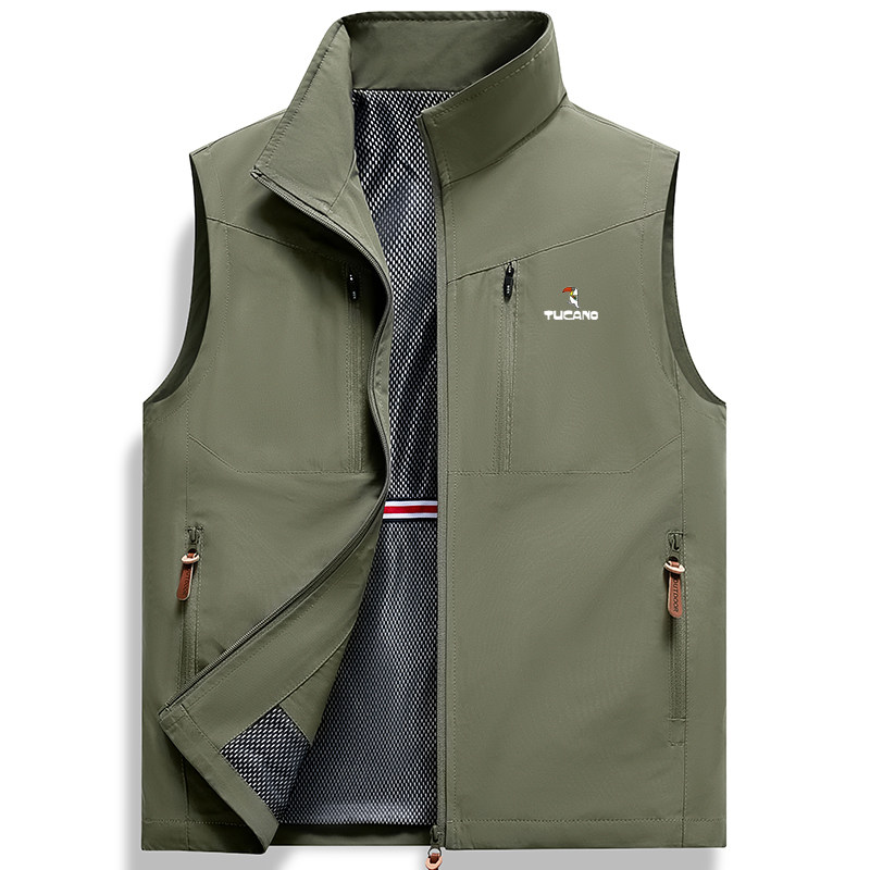 啄木鸟马甲男士春秋薄立领工装马球户外休闲摄影钓鱼背心马夹外套,淘宝优惠券,粉丝福利购,淘宝优惠卷