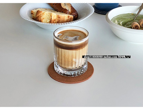 欧式复古玻璃杯耐热咖啡杯220ml古典酒杯350ml透明杯子热饮杯餐具 - 图2