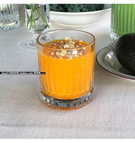 欧式复古玻璃杯耐热咖啡杯220ml古典酒杯350ml透明杯子热饮杯餐具 - 图0