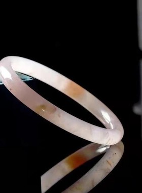 新疆玉石紫罗兰冰透金丝玉细圆镯