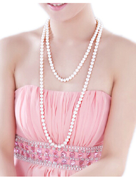 仿珍珠有机玻璃圆珠女配饰毛衣链