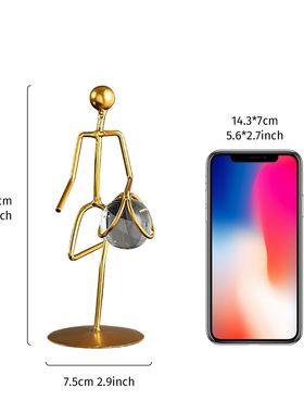 ins风立体创意抽象几何小金人摆件铁艺小人家居客厅卧室装饰摆件